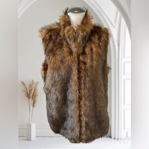 Baccini Brown Faux Fur Vest - Size XL
